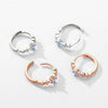 Women's S925 Sterling Silver Zircon Inlaid Geometric Earrings Small Fresh Style
