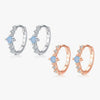Women's S925 Sterling Silver Zircon Inlaid Geometric Earrings Small Fresh Style