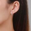 Women's S925 Sterling Silver Zircon Inlaid Geometric Earrings Small Fresh Style