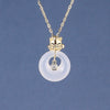 Women's S925 Sterling Silver Zodiac Tiger Pendant Necklace With Chalcedony Cartoon Tiger Design And Light Luxury Gold Tone Clavicle Chain