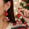 Women's Santa Claus Alloy Drop Earrings With Copper Posts Plated Festive Holiday Jewelry For Christmas Celebrations