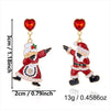 Women's Santa Claus Alloy Drop Earrings With Copper Posts Plated Festive Holiday Jewelry For Christmas Celebrations