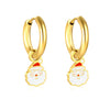 Women's Santa Claus Christmas Earrings In Stainless Steel With Electroplated Finish Cute Simple Festive Design