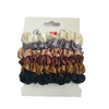 Women's Satin Knitted Plaid Hair Scrunchie Set French Retro Silk Style Fabric Hair Ties Soft Elastic Large Scrunchies