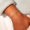 Women's Sea Wave Blue Enamel Glue Drop Bracelet 925 Pure Silver Geometric Electroplated