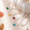 Women's Seaside Casual Handmade Starfish Necklace With Imitation Pearls And Resin Pendant Ball Chain Style