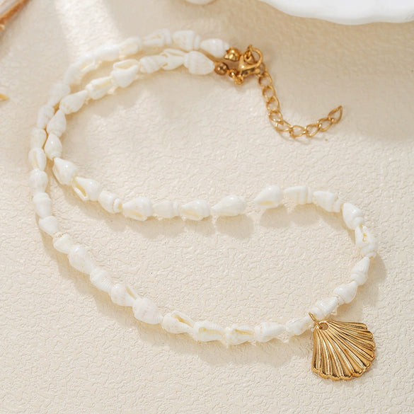 Women's Seaside Casual Handmade Starfish Necklace With Imitation Pearls And Resin Pendant Ball Chain Style