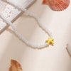 Women's Seaside Casual Handmade Starfish Necklace With Imitation Pearls And Resin Pendant Ball Chain Style