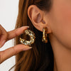 Women's Sexy Leopard Print Resin Geometric Irregular Cshaped Handmade Drop Earrings