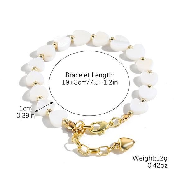 Women's Shell Bracelet With Heart Bow Star Geometric Patterns Electroplated