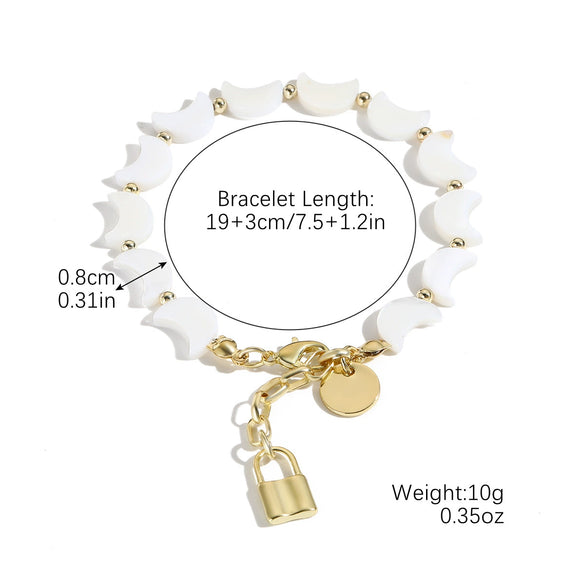 Women's Shell Bracelet With Heart Bow Star Geometric Patterns Electroplated
