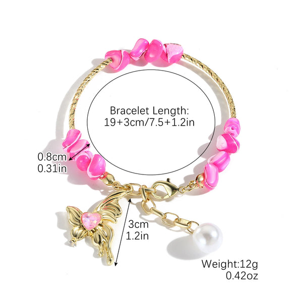 Women's Shell Bracelet With Heart Bow Star Geometric Patterns Electroplated