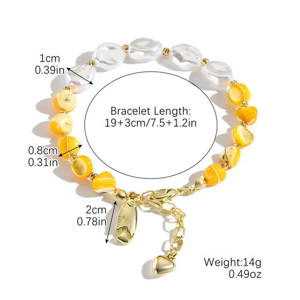 Women's Shell Bracelet With Heart Bow Star Geometric Patterns Electroplated