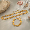 Women's Shell Necklace Clavicle Chain Bracelet In Beach Style Titanium Steel Geometric Pattern Pvd Vacuum Real Gold Electroplating Nonfading Waterproof