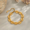 Women's Shell Necklace Clavicle Chain Bracelet In Beach Style Titanium Steel Geometric Pattern Pvd Vacuum Real Gold Electroplating Nonfading Waterproof
