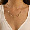 Women's Shell Necklace Zinc Alloy Star Shape Pendant Double Layer Stacked Electroplating Imitation Pearl Minimalist Design