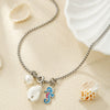 Women's Shell Necklace Zinc Alloy Star Shape Pendant Double Layer Stacked Electroplating Imitation Pearl Minimalist Design