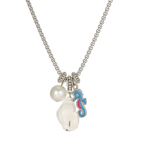 Women's Shell Necklace Zinc Alloy Star Shape Pendant Double Layer Stacked Electroplating Imitation Pearl Minimalist Design