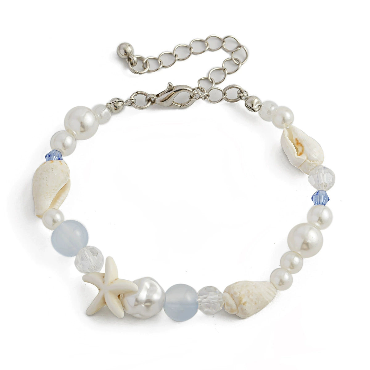 Shell Bracelete Women's Shell Starfish Crystal Beaded Bracelet Zinc Alloy Geometric ...