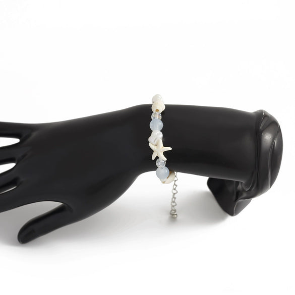 Women's Shell Starfish Crystal Beaded Bracelet Zinc Alloy Geometric Handmade
