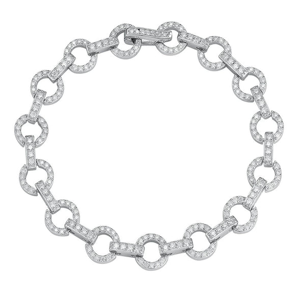 Women's Shining Allmatch Lucky Fourleaf Clover Prismatic Round Sterling Silver Niche Design Light Luxury Bracelet Set With Mosan Diamonds