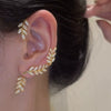 Women's Shining Butterfly Ear Clip Earrings With Gold Plated Artificial Gemstones Electroplated Metal Fairy Style Statement Jewelry
