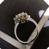 Women's Shining Yellow Diamond Full Set Zircon Jewelry Set With Copper Material And Flower Pattern