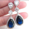 Women's Shiny Crystal Sapphire Alloy Earrings Minimalist Geometric Electroplated