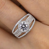 Women's Shiny Round Zircon Ring Copper Geometric Light Luxury Style
