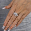 Women's Shiny Round Zircon Ring Copper Geometric Light Luxury Style