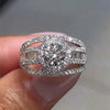 Women's Shiny Round Zircon Ring Copper Geometric Light Luxury Style