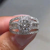 Women's Shiny Round Zircon Ring Copper Geometric Light Luxury Style
