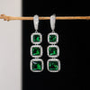 Women's Shiny Square Copper Zircon Geometric Earrings