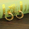Women's 925 Silver And 18K Gold Electroplated Geometric Cshaped Twisted Matte Cross Earrings