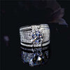 Women's Silver Color Alloy Geometric Ring With White Zircon Inlay Electroplated Luxury Fashion Jewelry