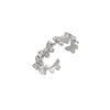 Women's Silver Copper Butterfly Ring With Animal Pattern And Diamond Design