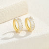 Women's 925 Silver Cshaped Ushape Geometric Electroplated Earbone Clip Earrings