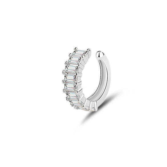 Women's 925 Silver Cshaped Ushape Geometric Electroplated Earbone Clip Earrings