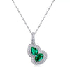 Women's 925 Silver Cultivated Color Treasure Diamond Inlay Geometric Gourd Clavicle Necklace Light Luxury Fashion