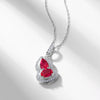 Women's 925 Silver Cultivated Color Treasure Diamond Inlay Geometric Gourd Clavicle Necklace Light Luxury Fashion