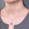 Women's 925 Silver Cultivated Color Treasure Diamond Inlay Geometric Gourd Clavicle Necklace Light Luxury Fashion