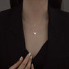 Women's 925 Silver Double Butterfly Necklace With Cross Chain Electroplated Fresh Style Pendant