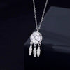 Women's Silver Dream Catcher Pendant Necklace With Moissanite Inlay Light Luxury Geometric Clavicle Chain