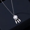 Women's Silver Dream Catcher Pendant Necklace With Moissanite Inlay Light Luxury Geometric Clavicle Chain