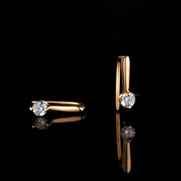 Women's 925 Silver Earrings With Leaf Pattern And Diamond Design