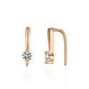 Women's 925 Silver Earrings With Leaf Pattern And Diamond Design