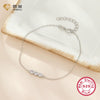 Women's 925 Silver Fashion Geometric Round Zircon Bracelet With Diamond Design