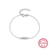 Women's 925 Silver Fashion Geometric Round Zircon Bracelet With Diamond Design
