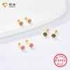 Women's 925 Silver Flower Inlaid Colorful Zircon Electroplated Earrings