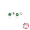 Women's 925 Silver Flower Inlaid Colorful Zircon Electroplated Earrings